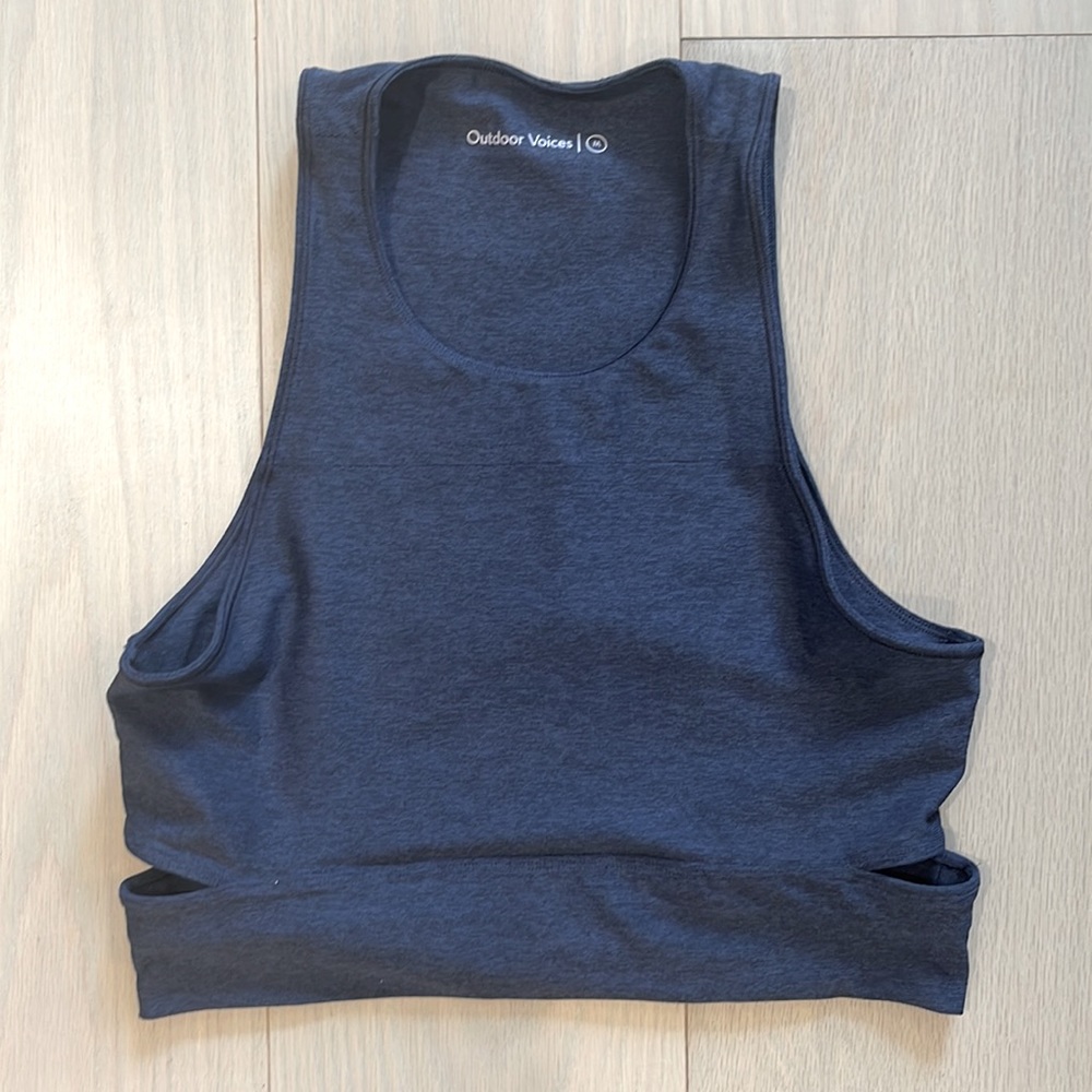 Outdoor Voices cut out back workout top